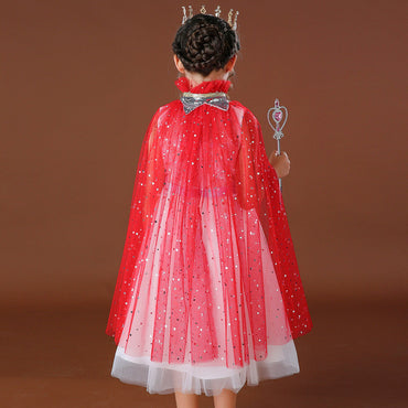 Princess Cloak Cape Star Red