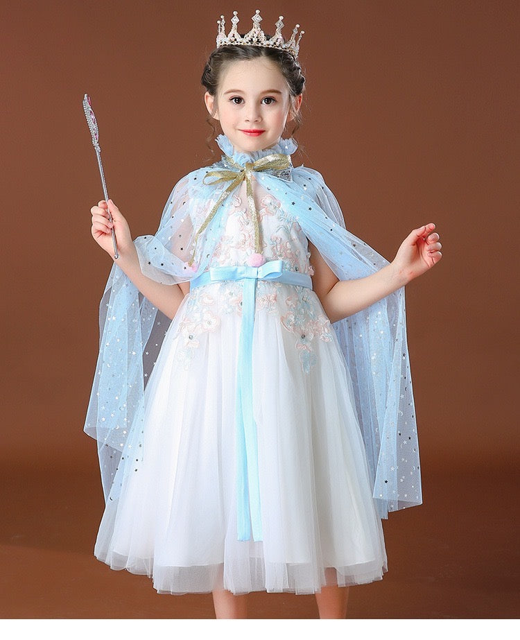 Princess Cloak Cape Star Light Blue