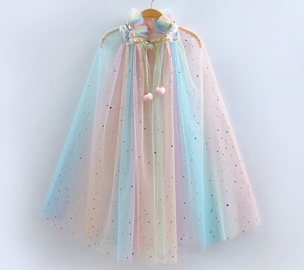 Princess Cloak Cape Light Rainbow