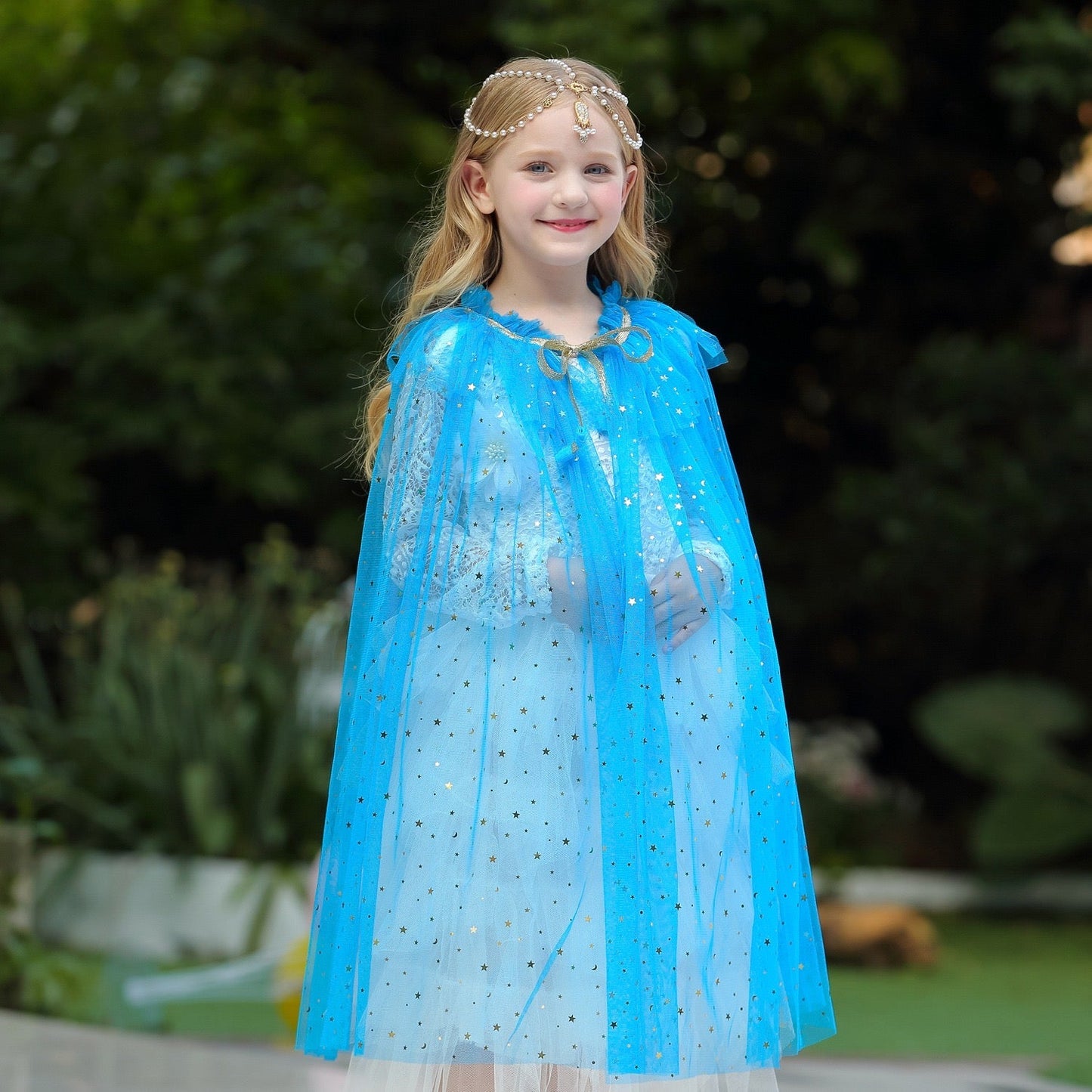 Princess Cloak Cape Star Blue