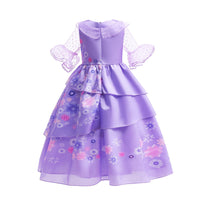 Embroidered Transparent Lace Purple Flower Costume Party Encanto Isabela Princess Dresses