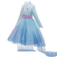 Elegant and Luxurious Frozen Elsa Light Blue Long Sleeve Princess Dresses