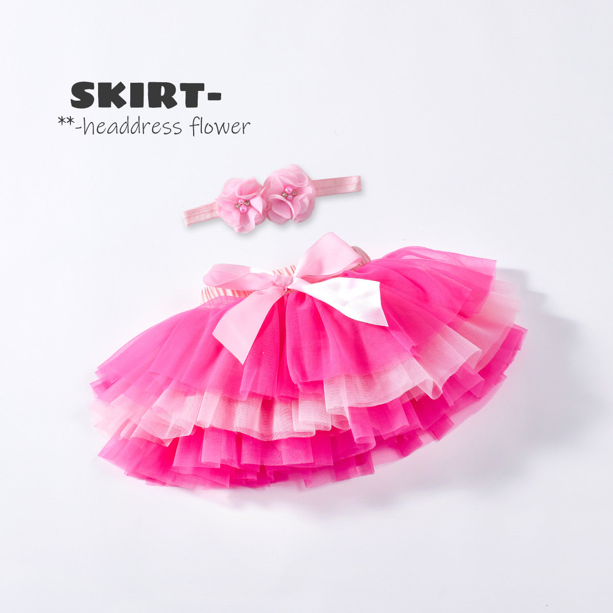 Tutu Skirt For Baby Rose Red With Pink