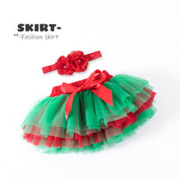 Tutu Skirt For Baby Red With Green