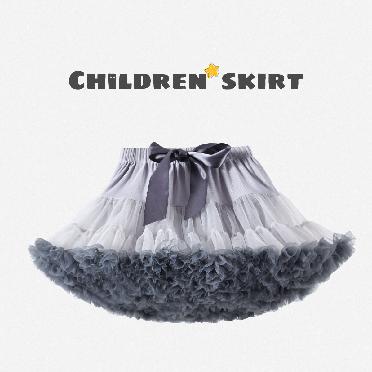 Girls Tutu Skirt Fading Grey