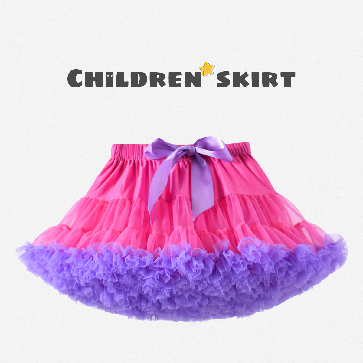 Girls Tutu Skirt Rose Red With Purple Edge