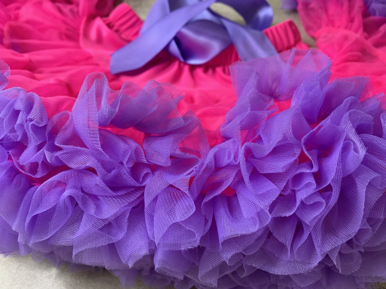 Girls Tutu Skirt Rose Red With Purple Edge